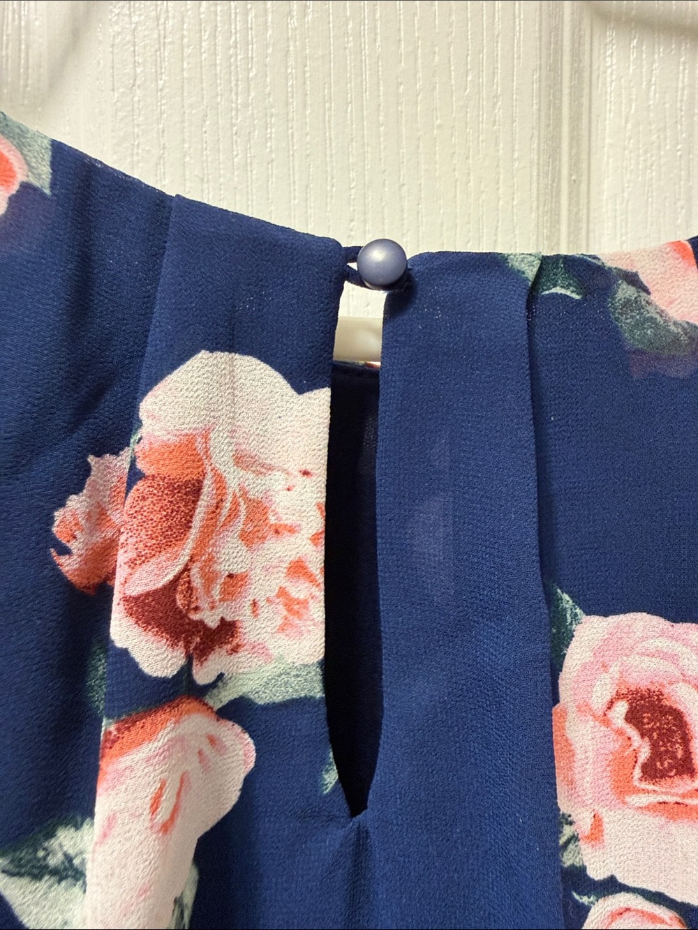 Blue Rain Navy Floral Midi Dress with Pink Rose Print - Picture 5 of 5